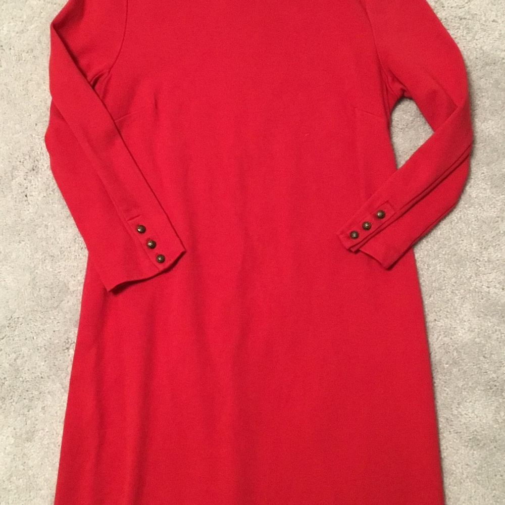 Talbots Red Button-Detail Dress - Picture 4 of 5